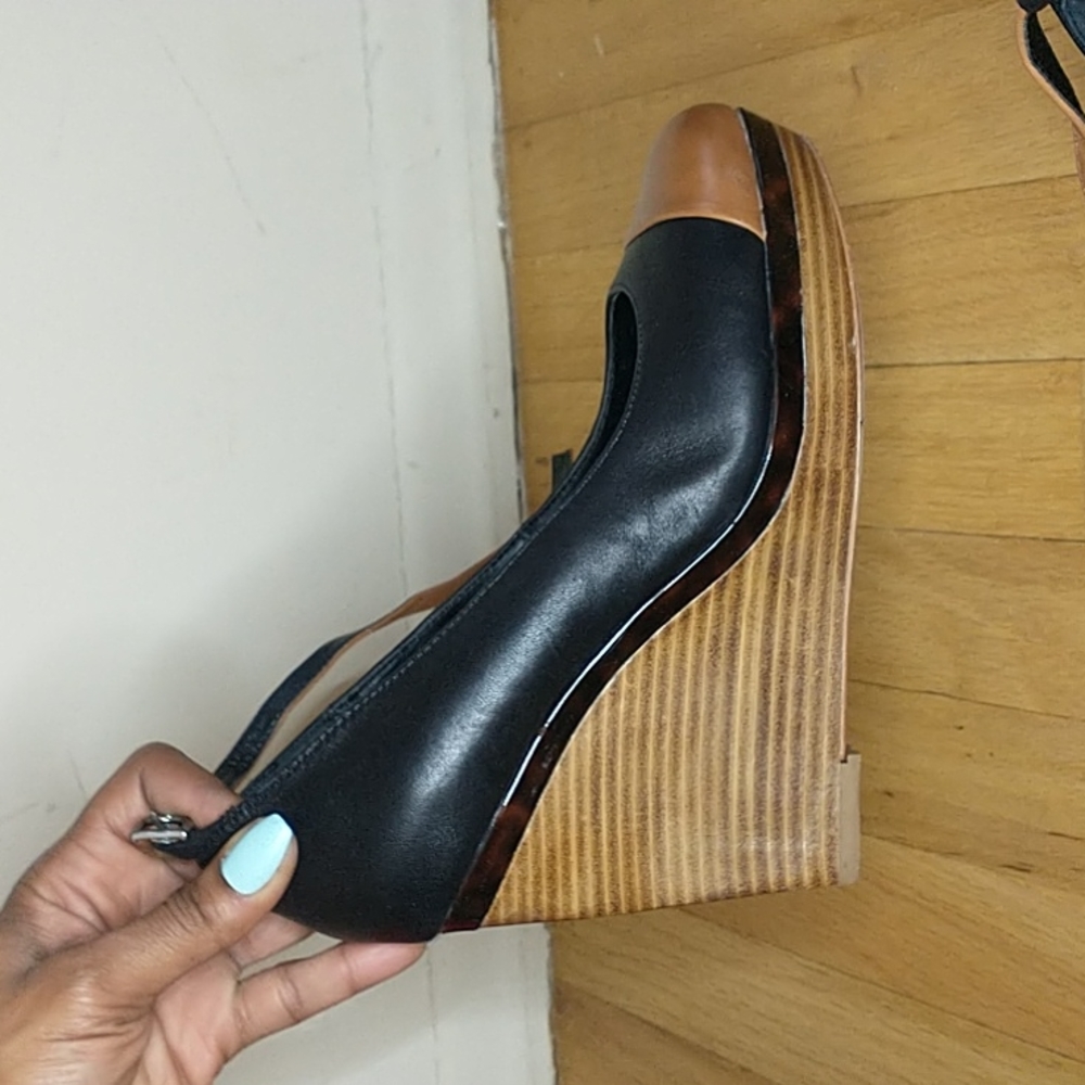 White house | Black Market "Moriah" black vachetta wedge - Picture 8 of 11